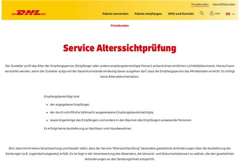 alterssichtprüfung dhl